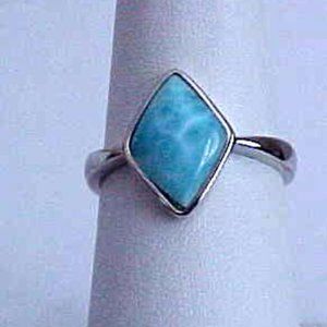 Alamea Larimar Sterling Silver Rhombus Ring Size 7